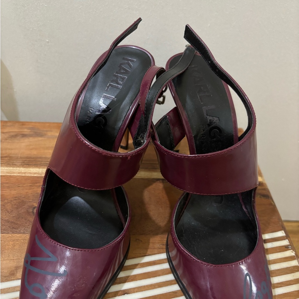 Karl Lagerfeld Burgundy Women's Heels